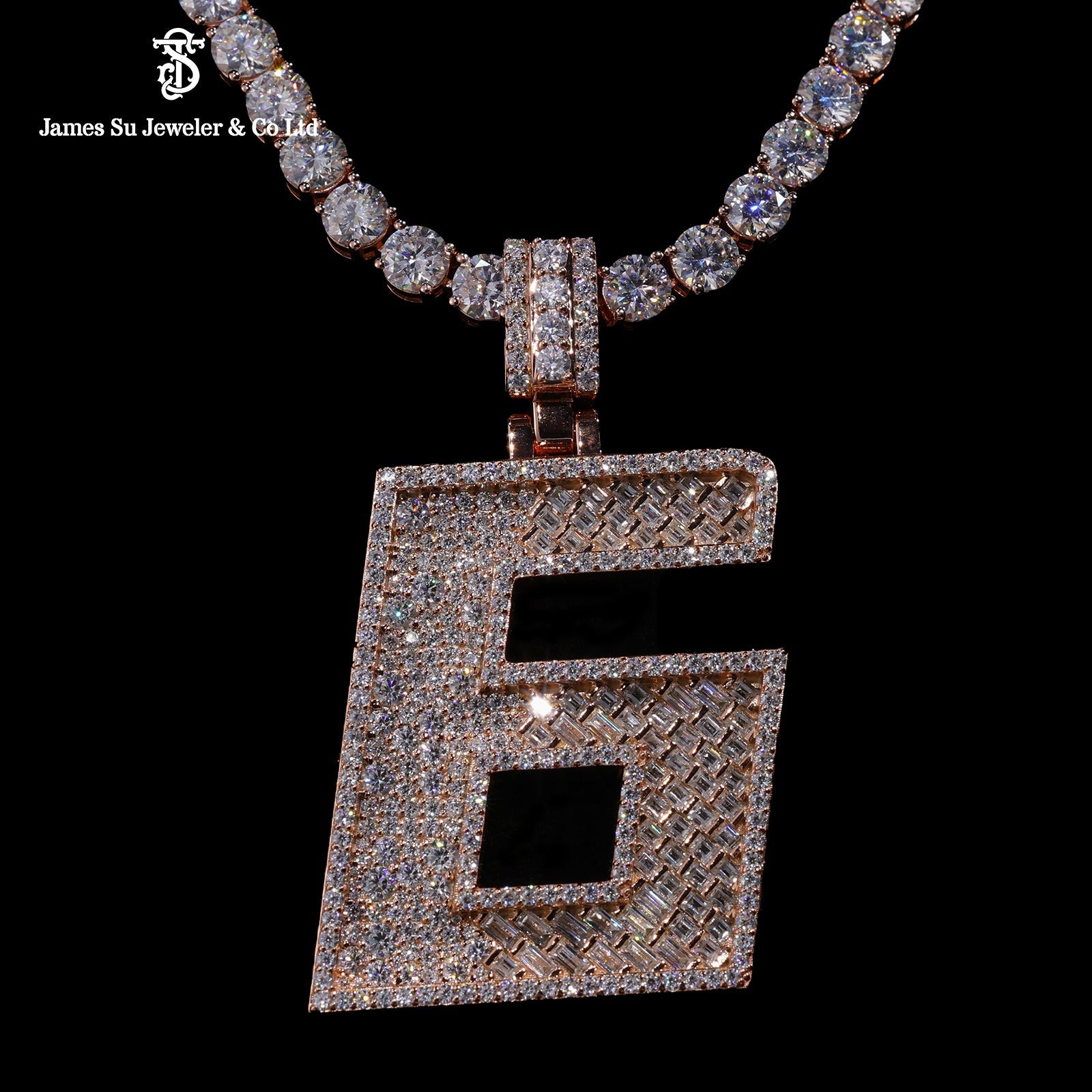 Athlete's Gold Number Diamond Pendant