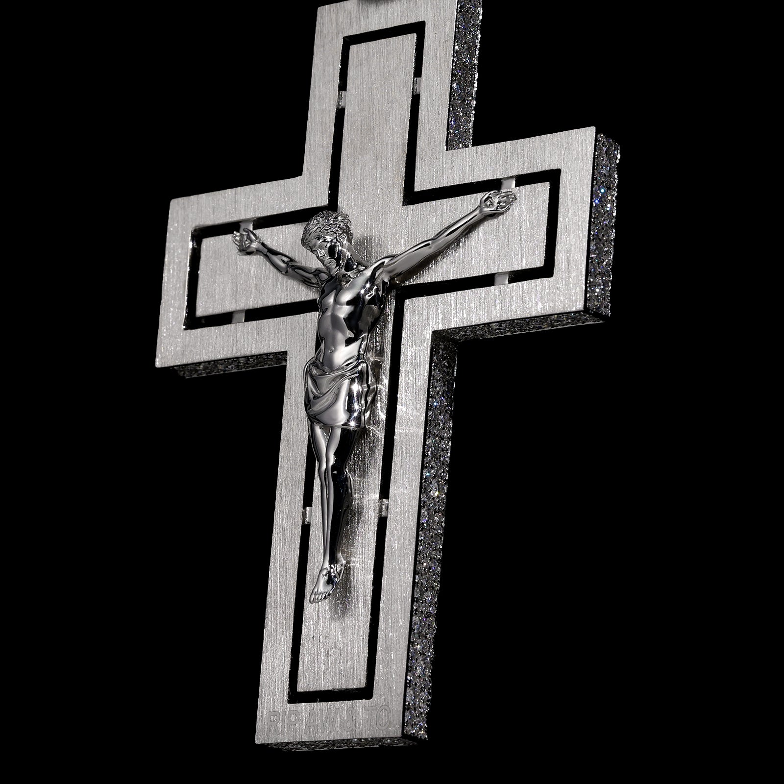 THE FLIGHT CROSS 4 Inch Iced Out Diamond Pendant