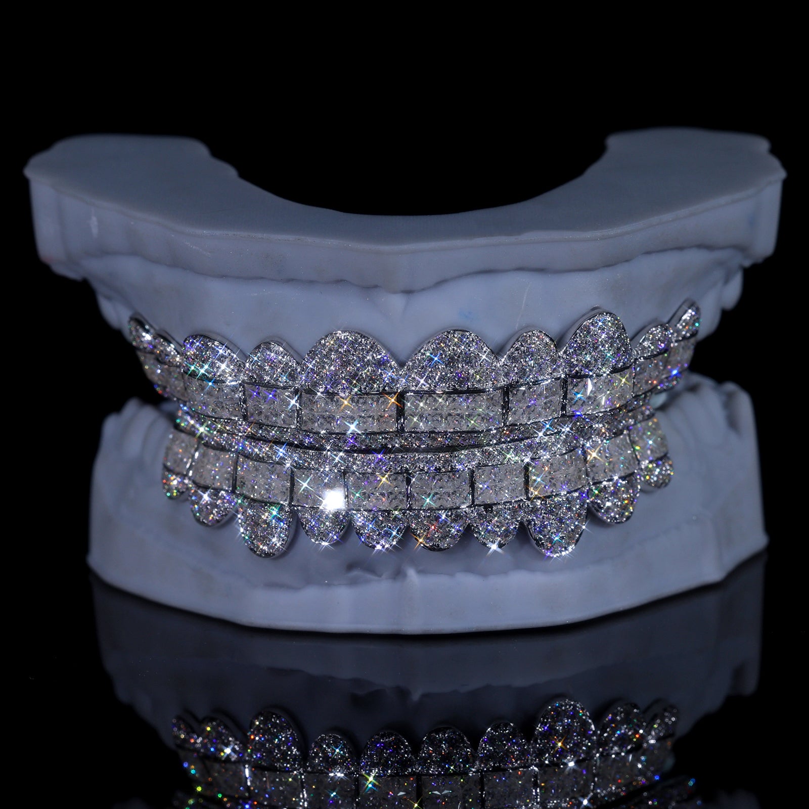 16 Teeth Baguette Diamond Grillz