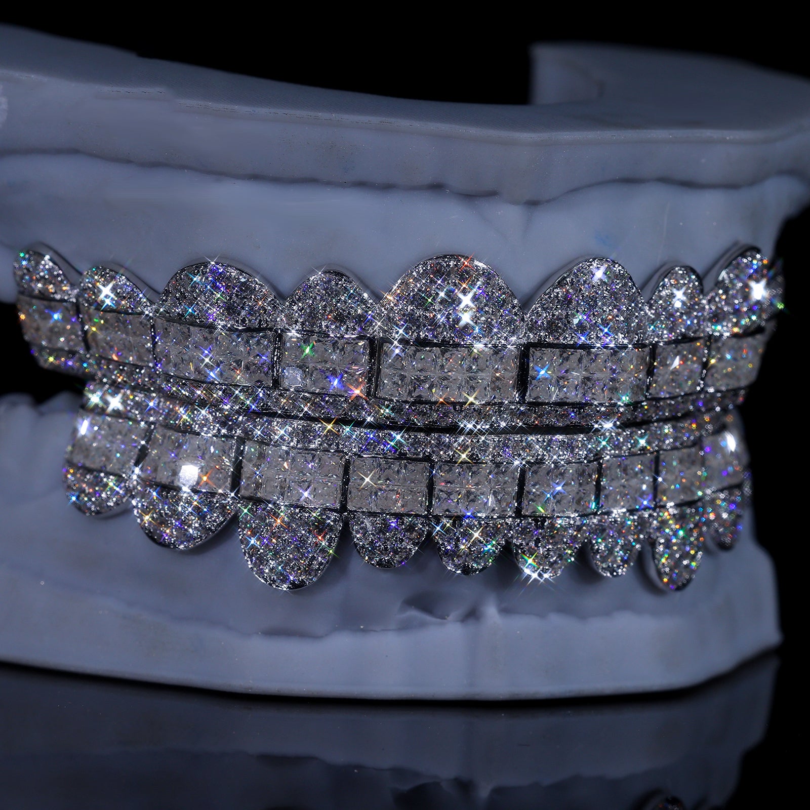 16 Teeth Baguette Diamond Grillz