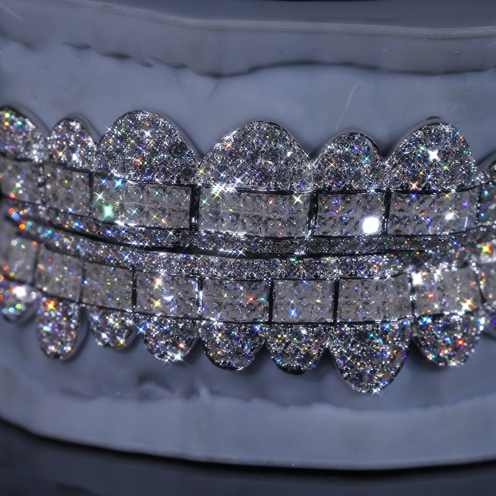 16 Teeth Baguette Diamond Grillz
