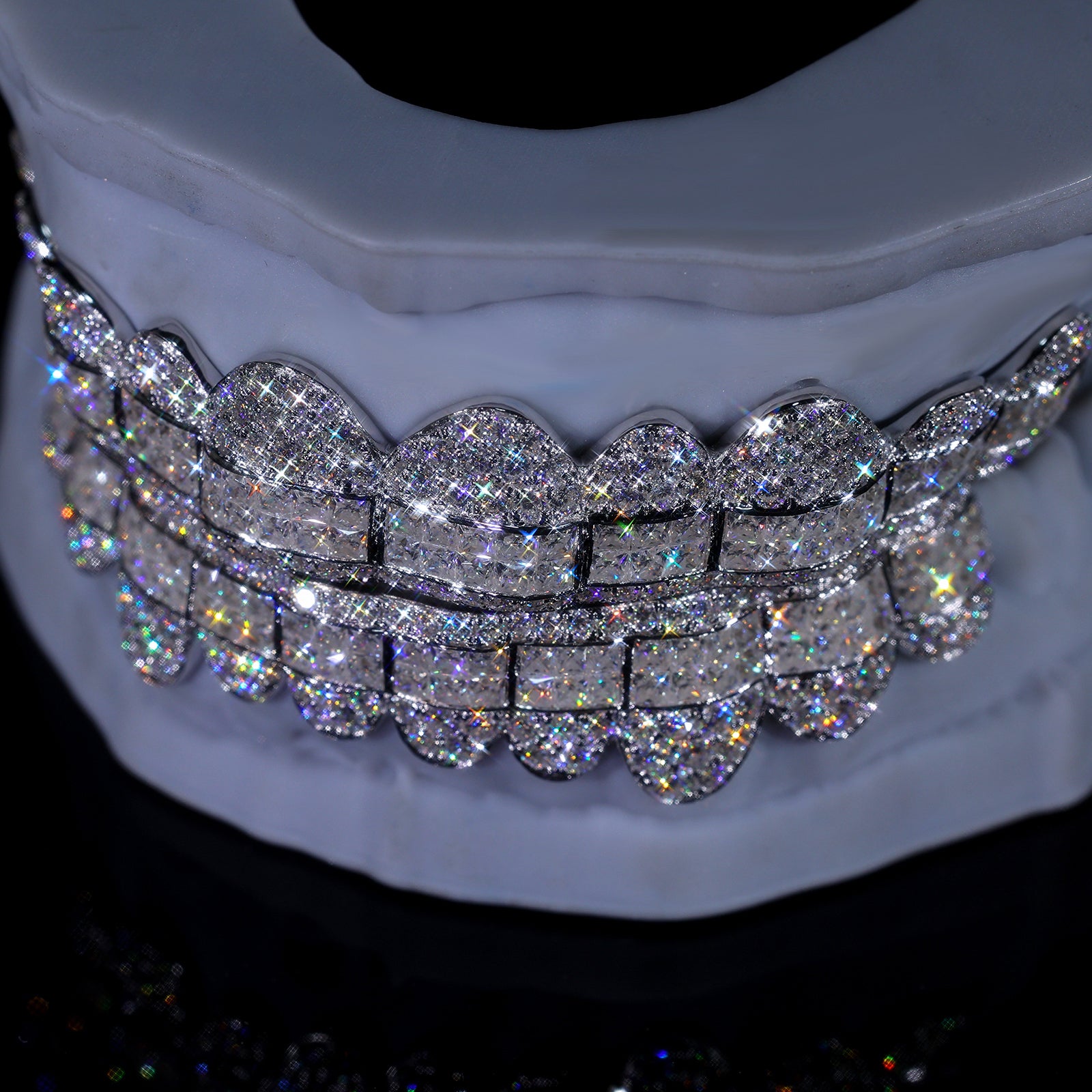16 Teeth Baguette Diamond Grillz