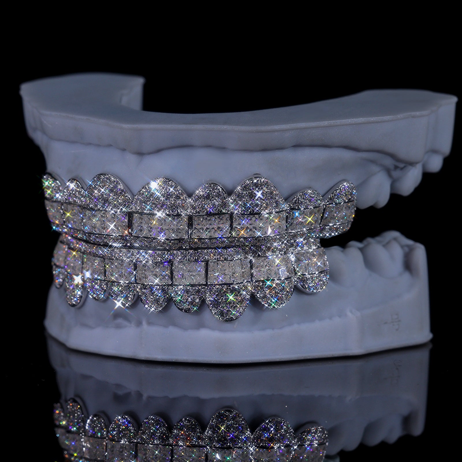 16 Teeth Baguette Diamond Grillz