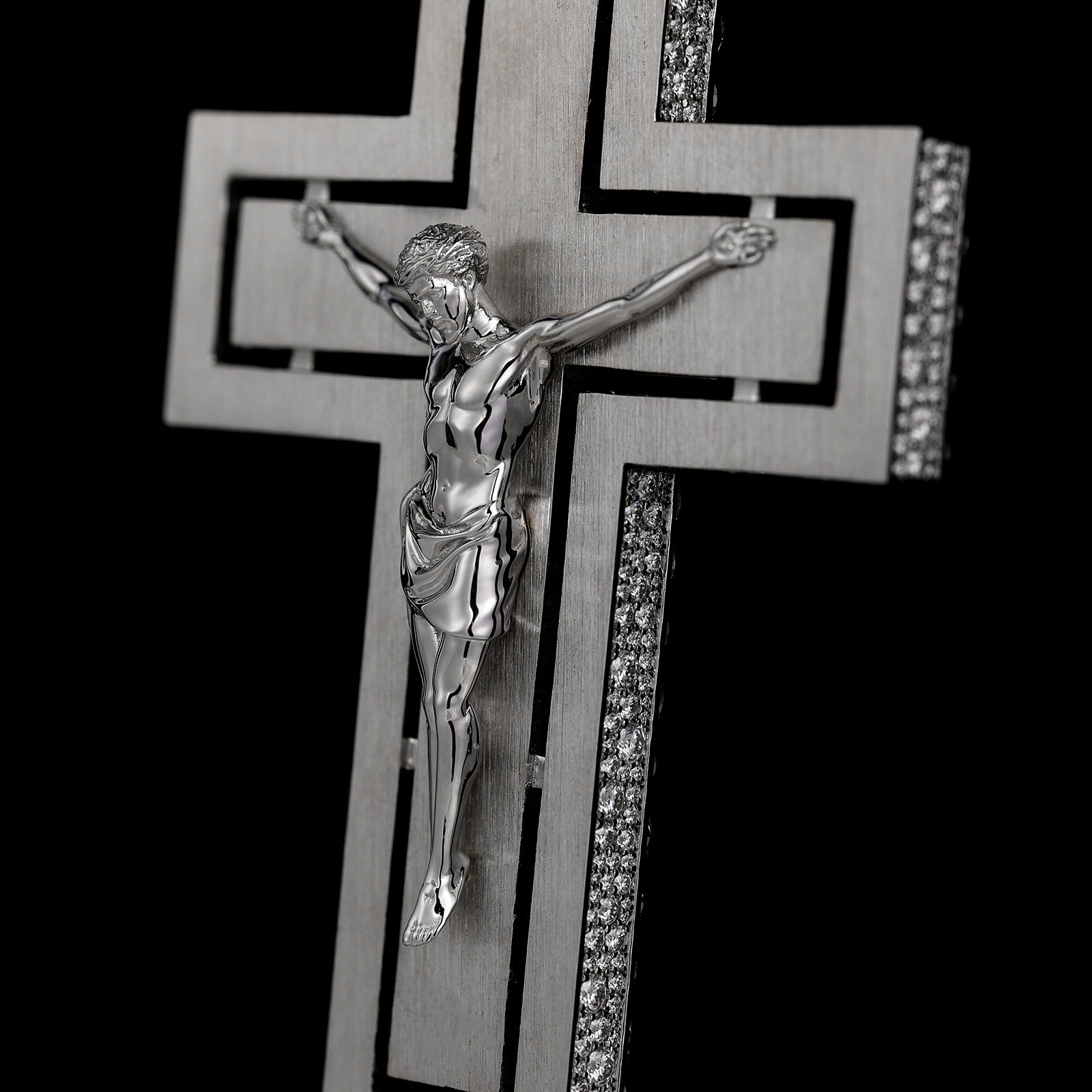 THE FLIGHT CROSS 4 Inch Iced Out Diamond Pendant