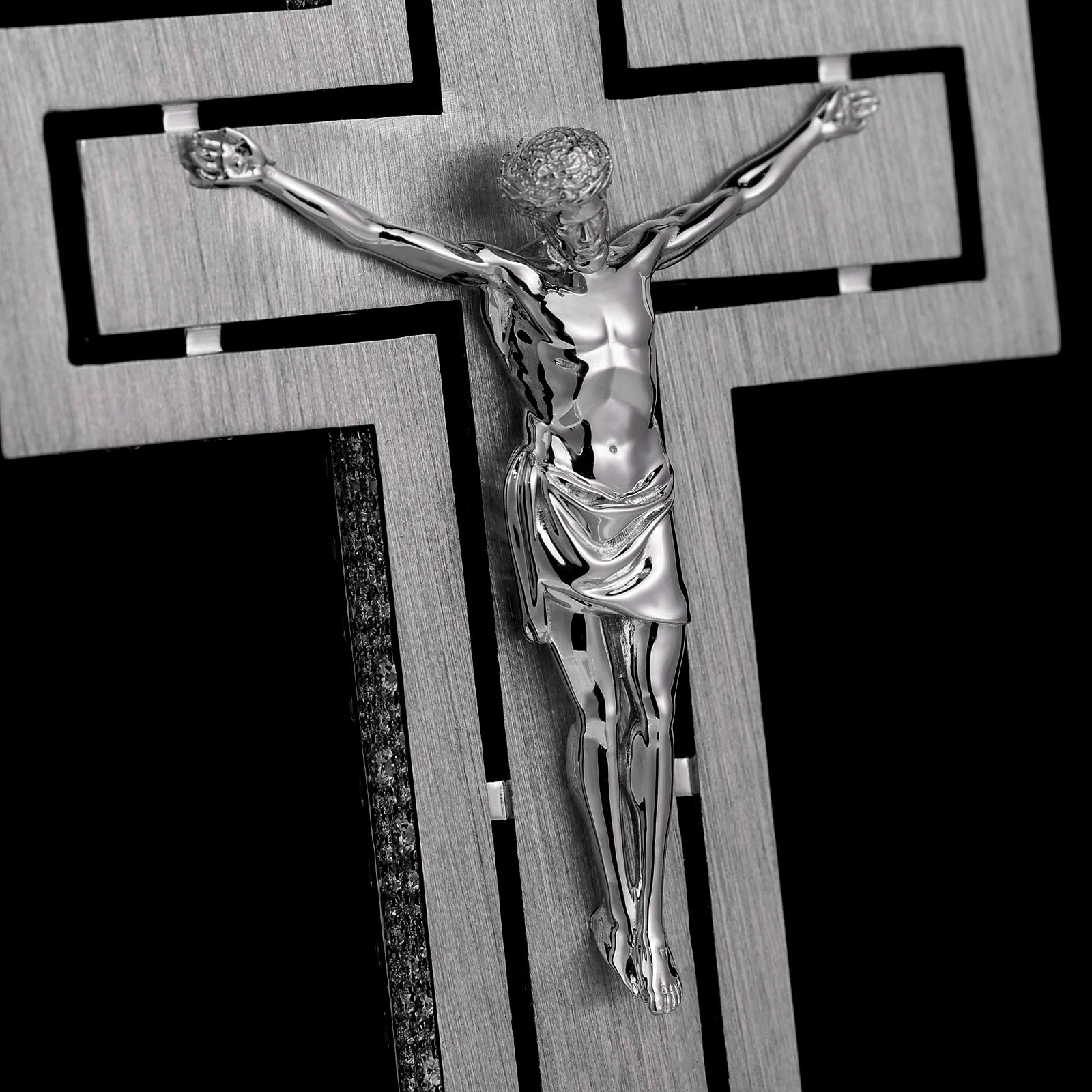 THE FLIGHT CROSS 4 Inch Iced Out Diamond Pendant