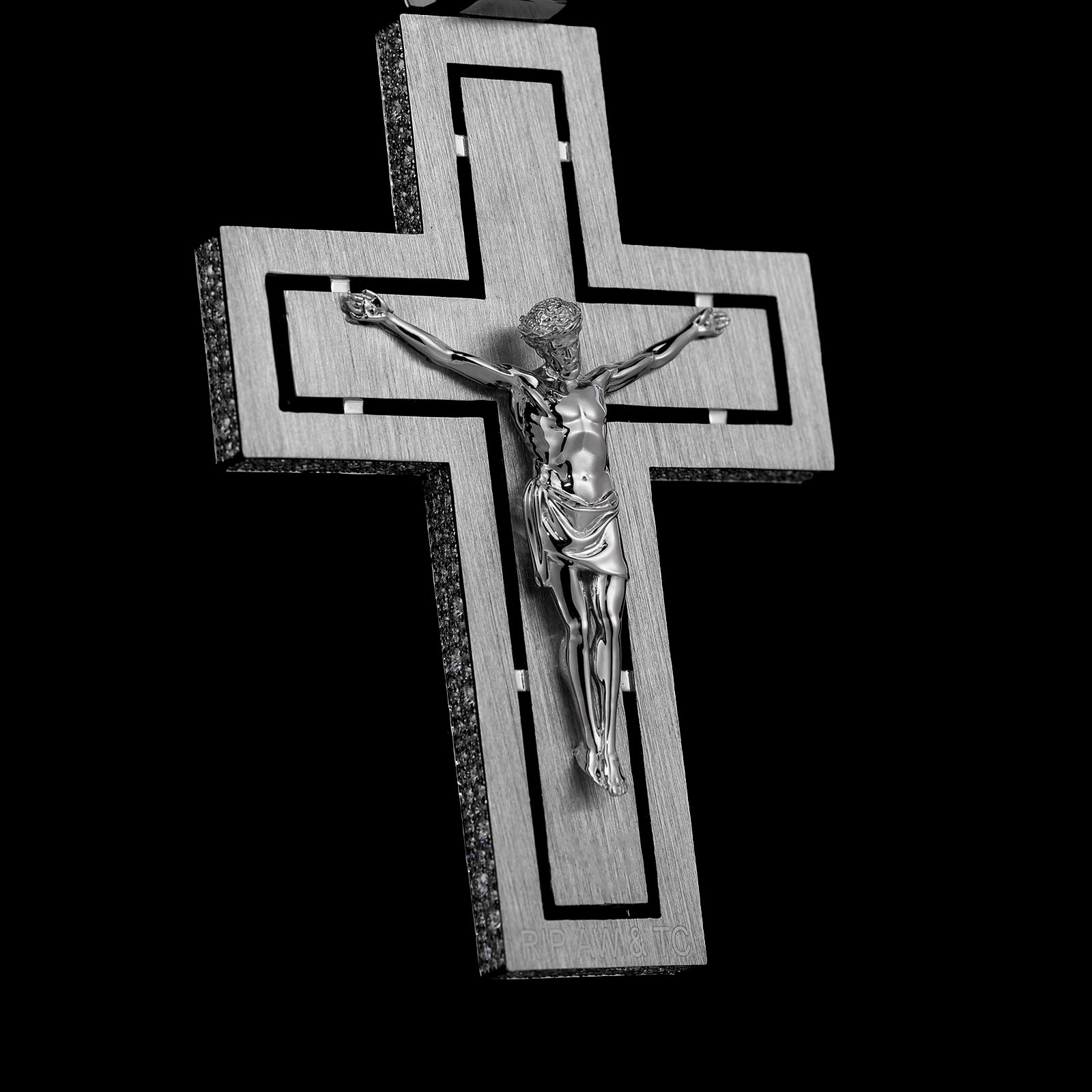 THE FLIGHT CROSS 4 Inch Iced Out Diamond Pendant