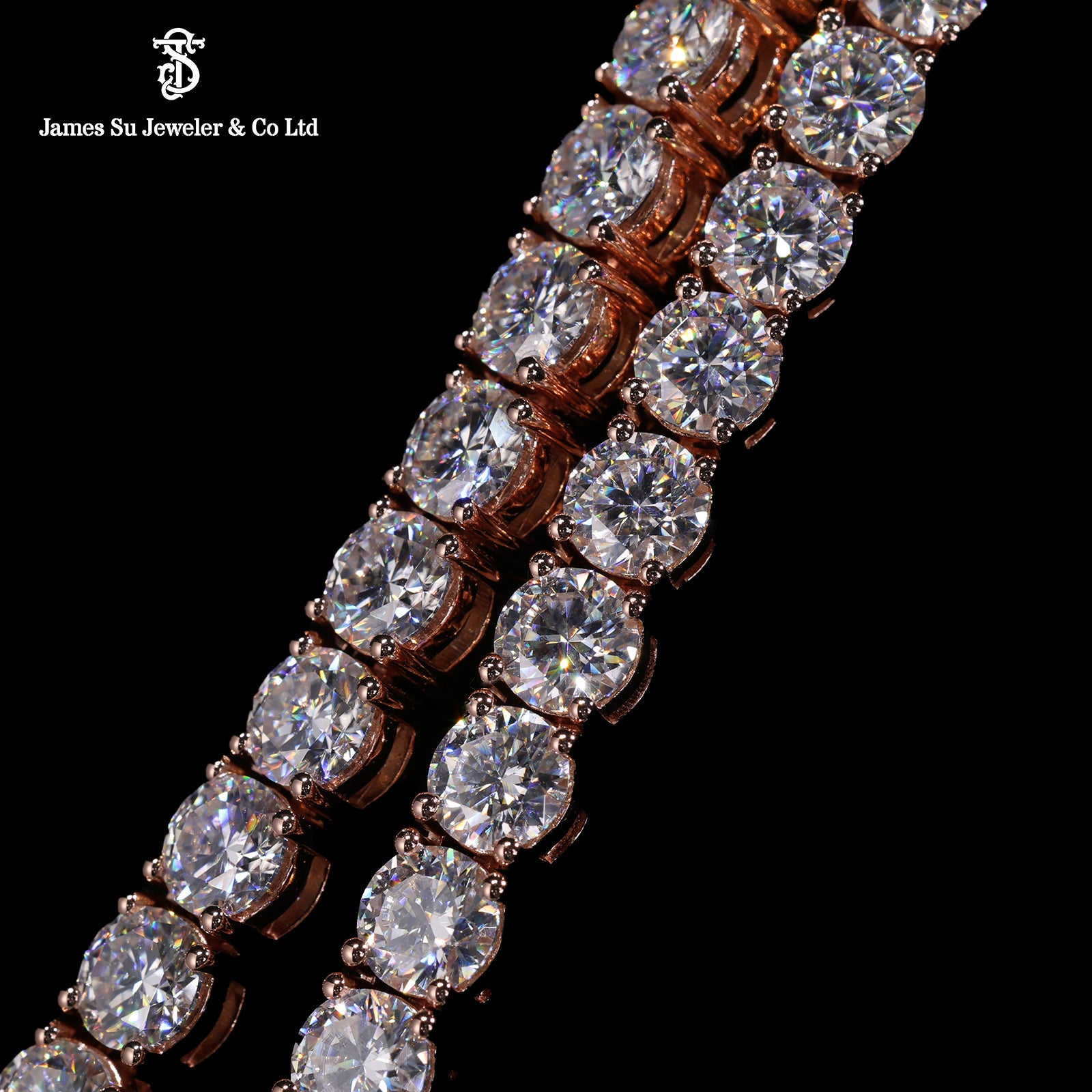 5mm Rose Gold Tennis Chain – Italian Silver Base