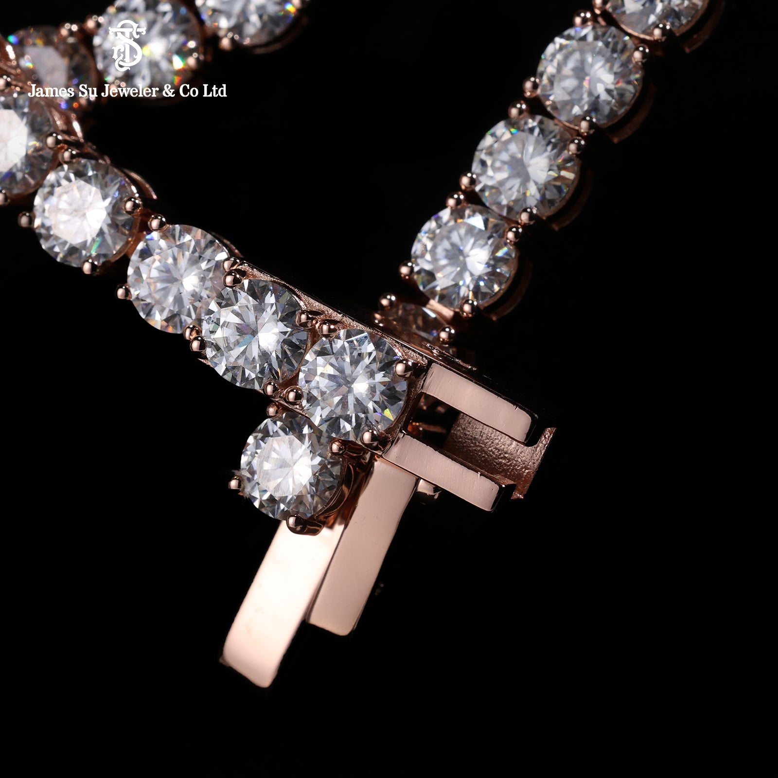 5mm Rose Gold Tennis Chain – Italian Silver Base
