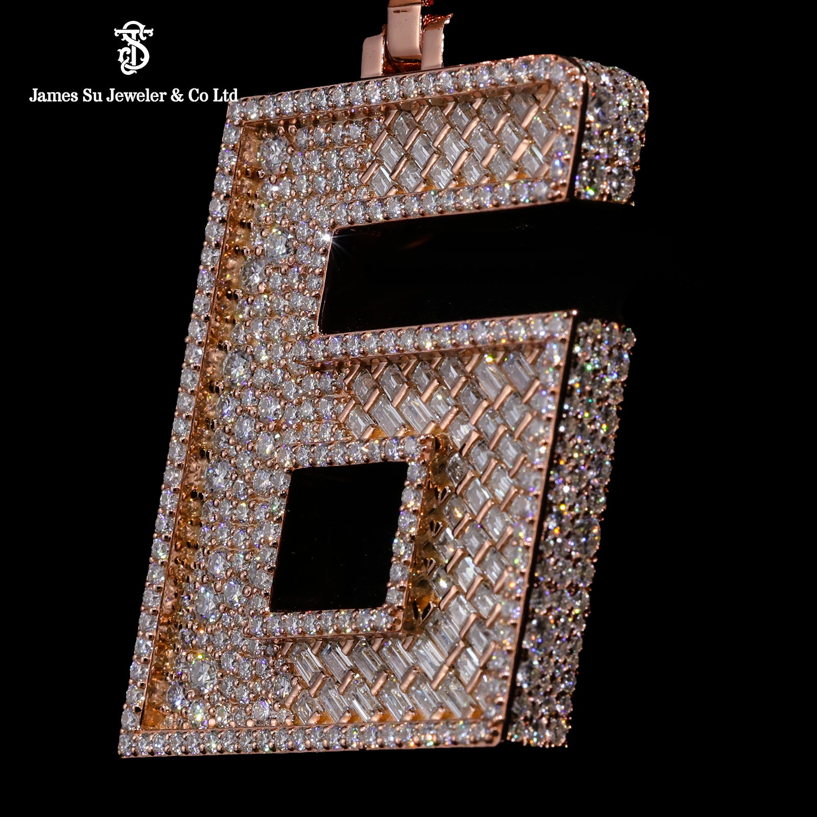 Rose Gold Number 6 Pendant