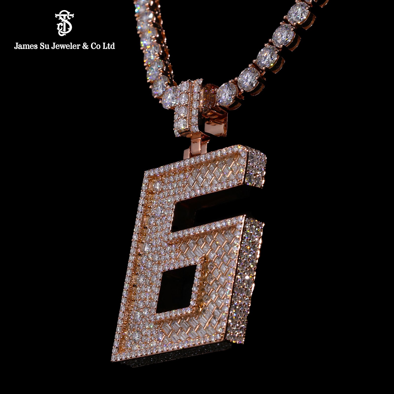 Rose Gold Number 6 Pendant