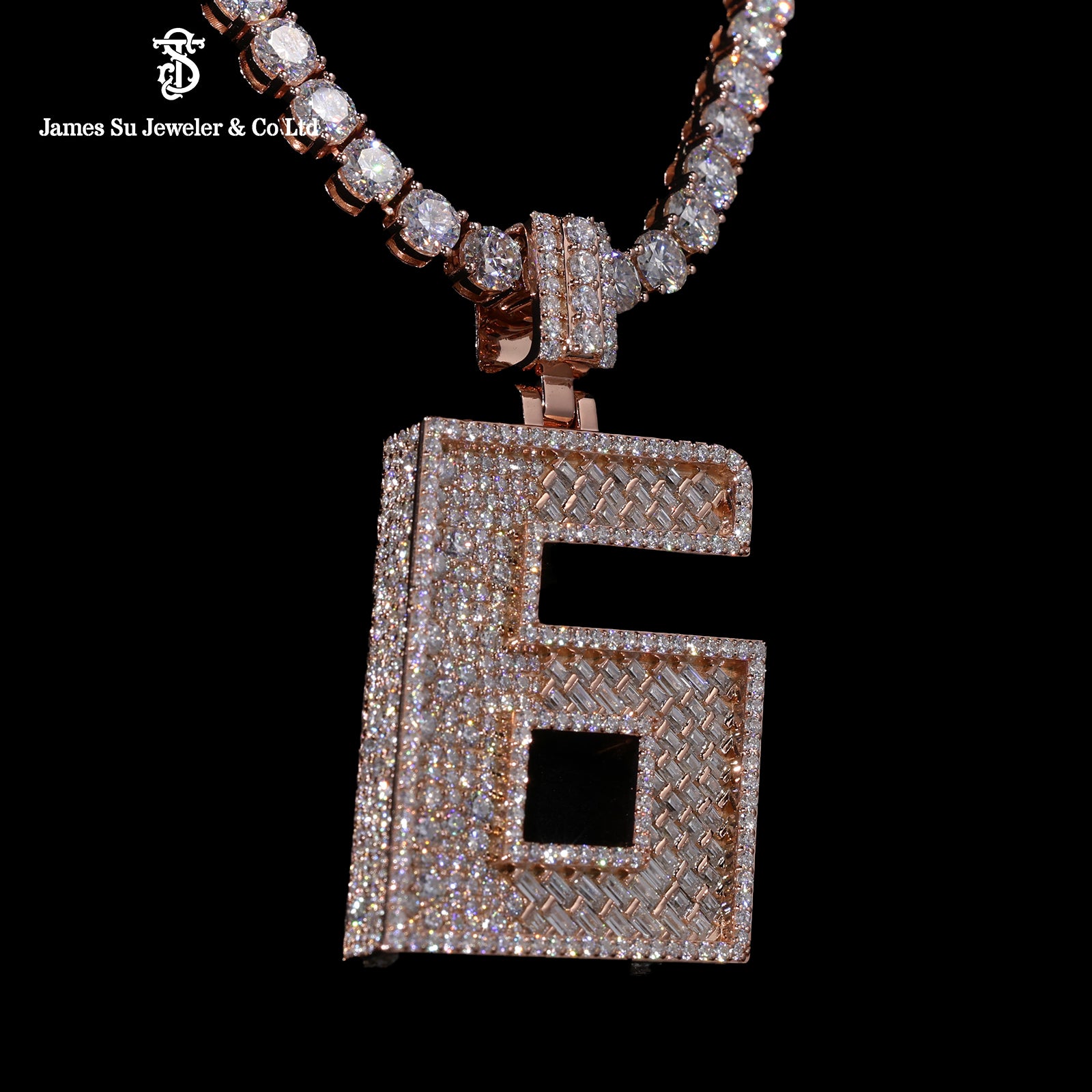 Rose Gold Number 6 Pendant