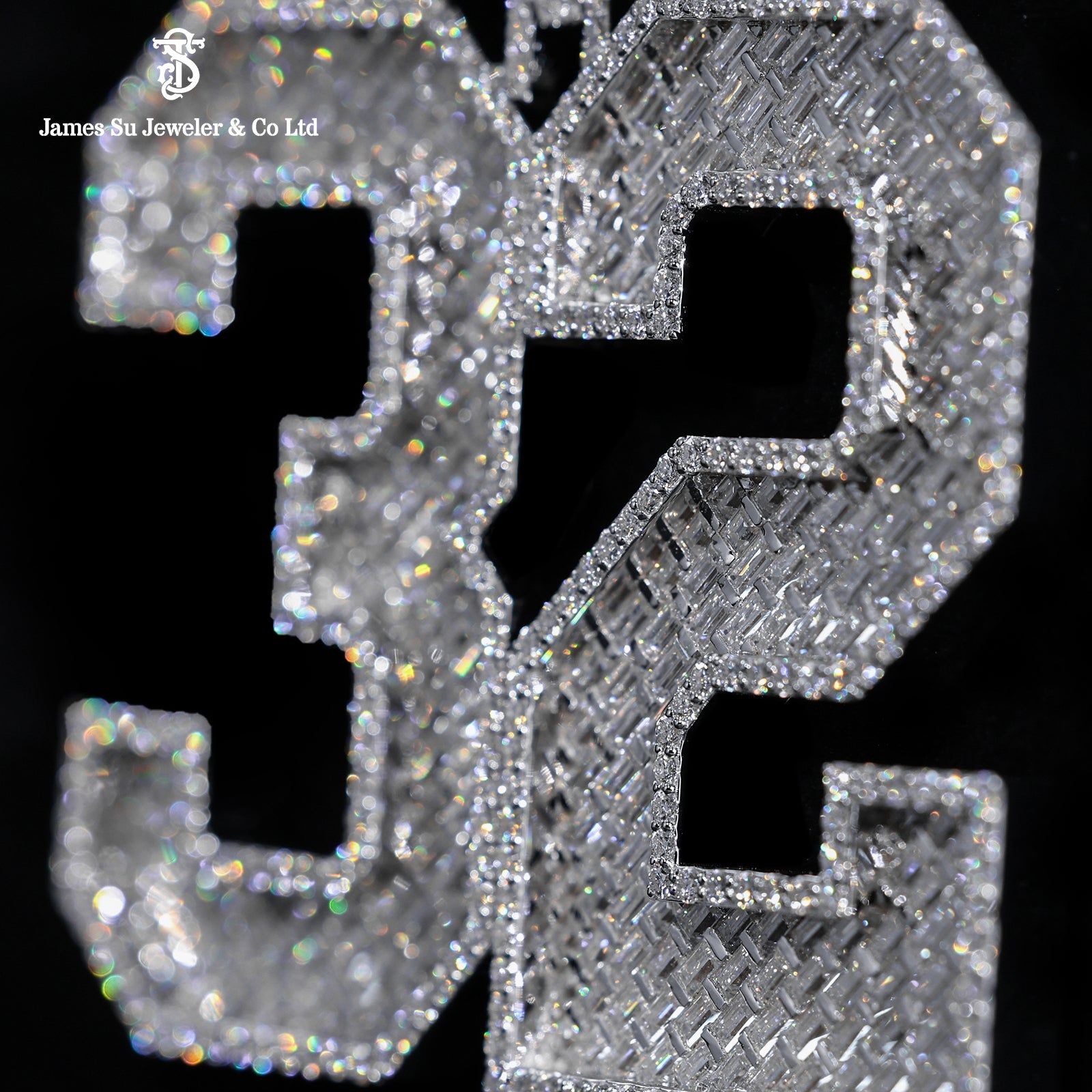 Diamond “32” Number Pendant
