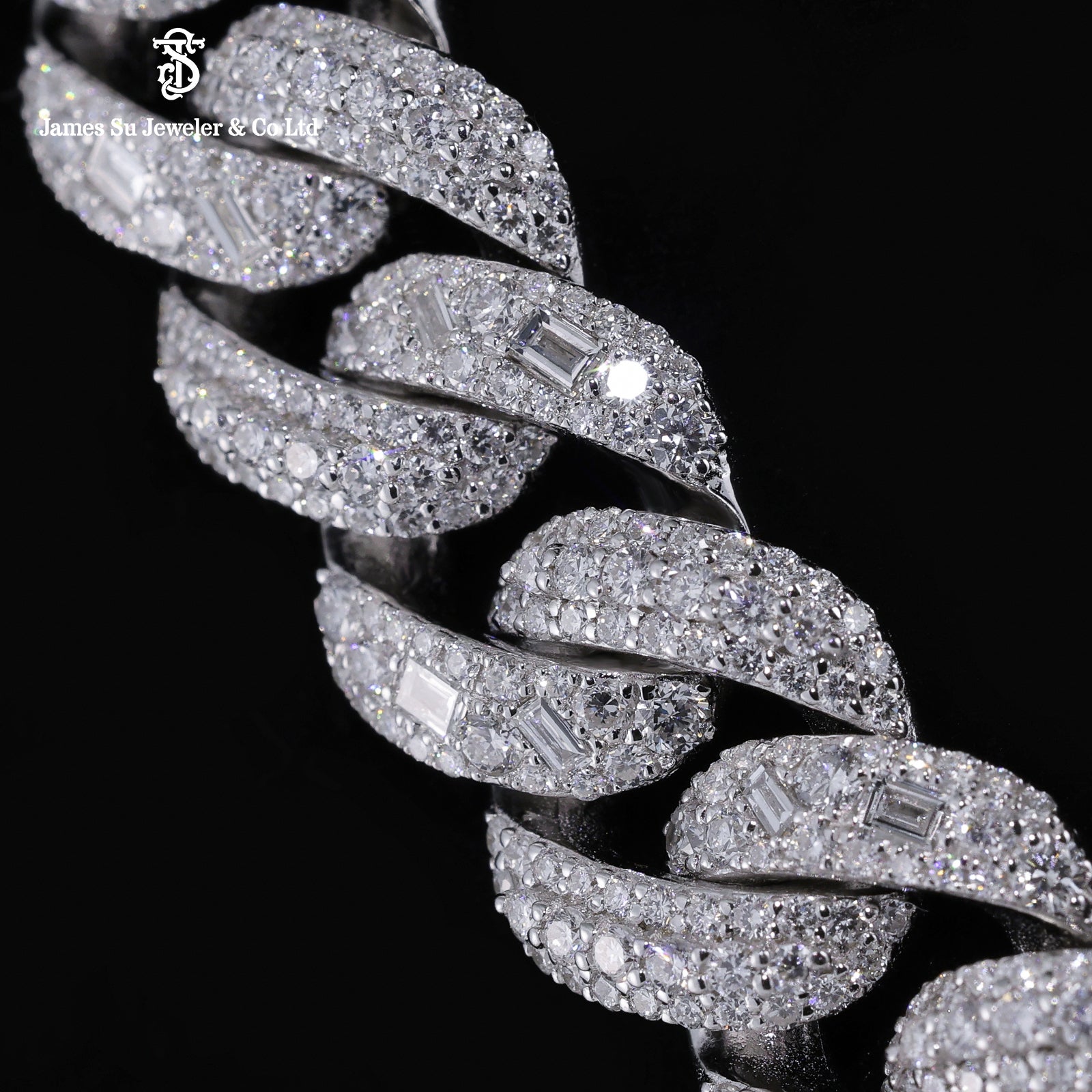 Baguette & Round Diamond Cuban Link 13mm of Pure Brilliance