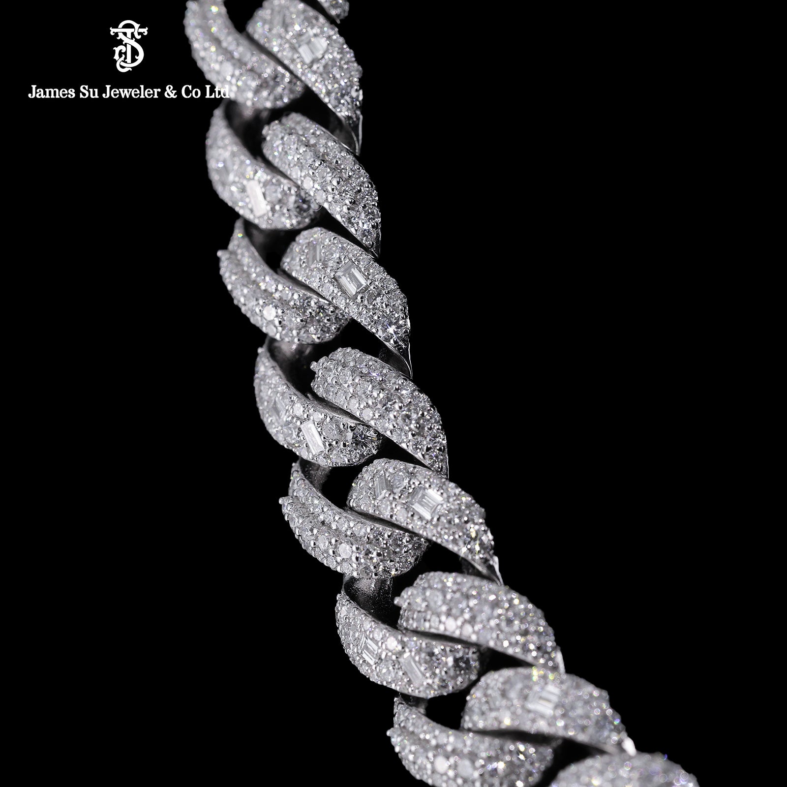 Baguette & Round Diamond Cuban Link 13mm of Pure Brilliance