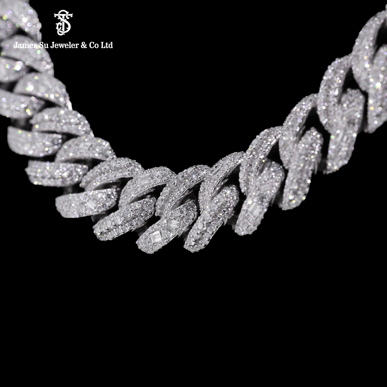 Baguette & Round Diamond Cuban Link 13mm of Pure Brilliance