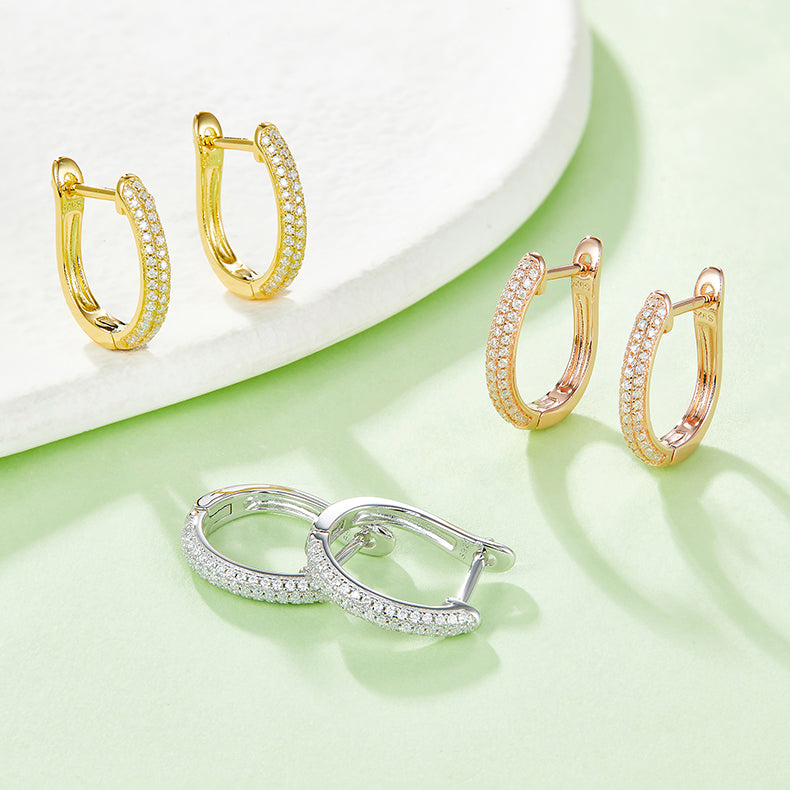 VVS1 Custom Wholesale Moissanite Hoop Earrings for Women ODM OEM K006A