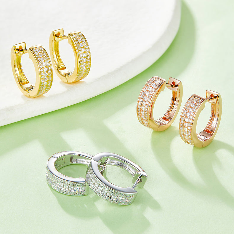 VVS1 Custom Wholesale Moissanite Hoop Earrings for Women ODM OEM K008A