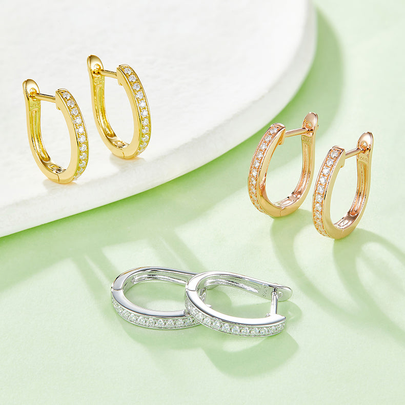 VVS1 Custom Wholesale Moissanite Hoop Earrings for Women ODM OEM K005A