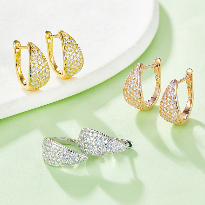 VVS1 Custom Wholesale Moissanite Hoop Earrings for Women ODM OEM K013A