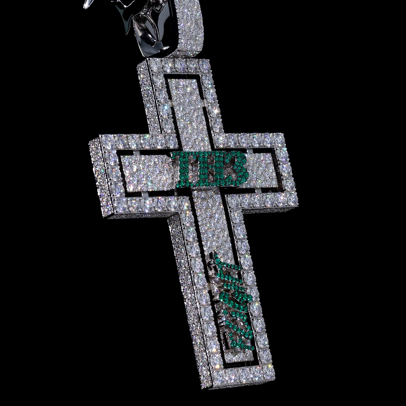 THE FLIGHT CROSS 4 Inch Iced Out Diamond Pendant