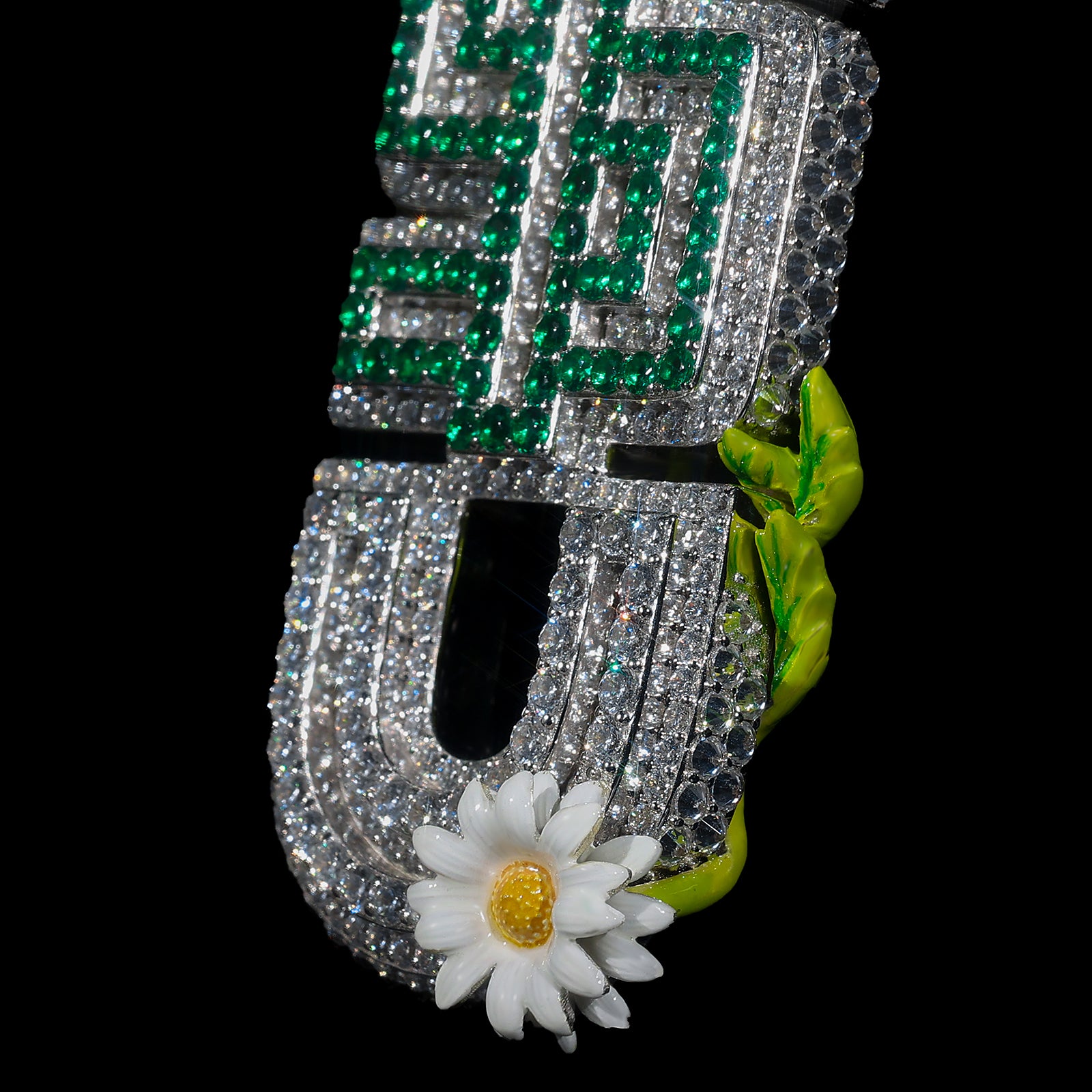 Silver Moissanite Stones JSU Letter Name Pendant