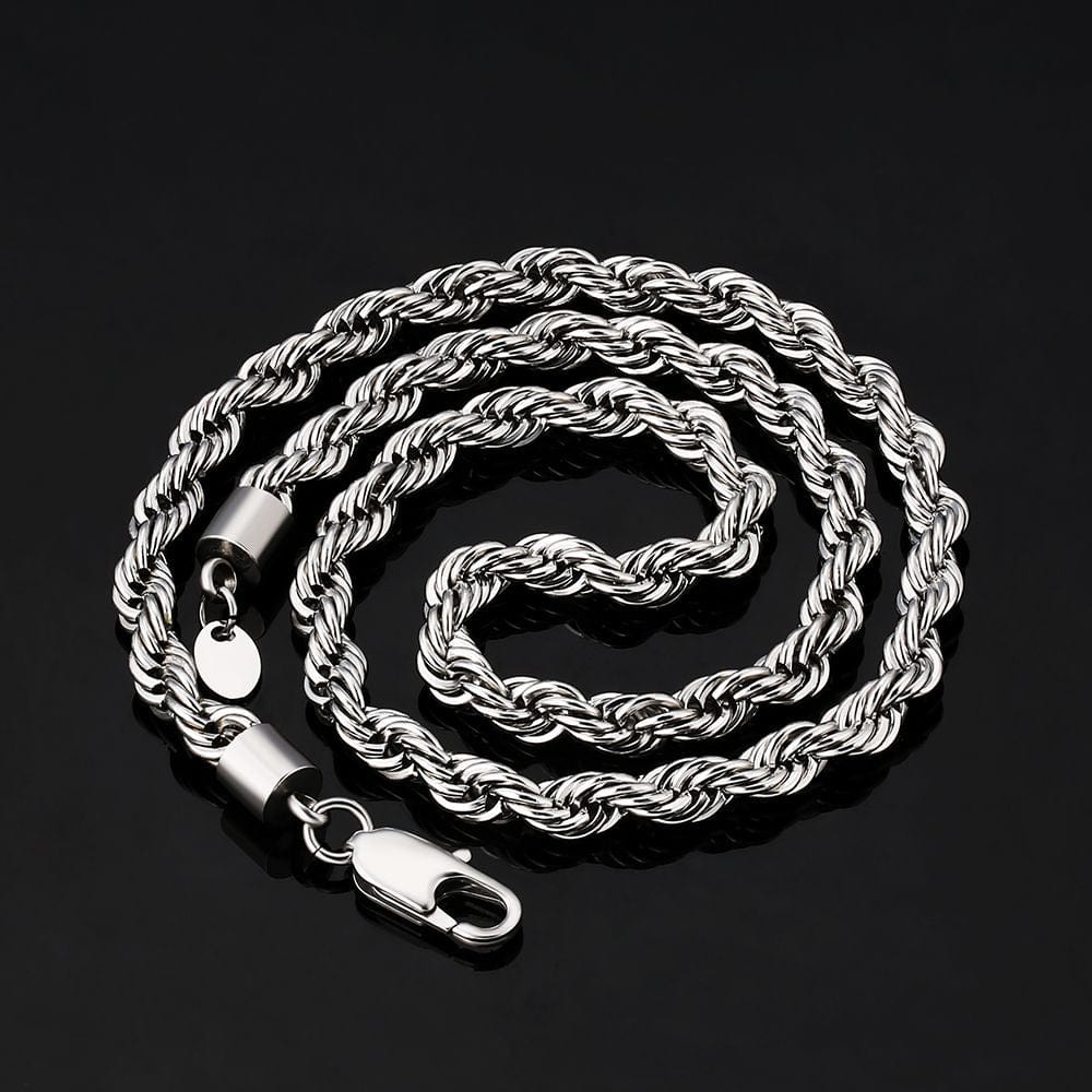 Rope Chain 6mm Stainless steel with 18k gold plating