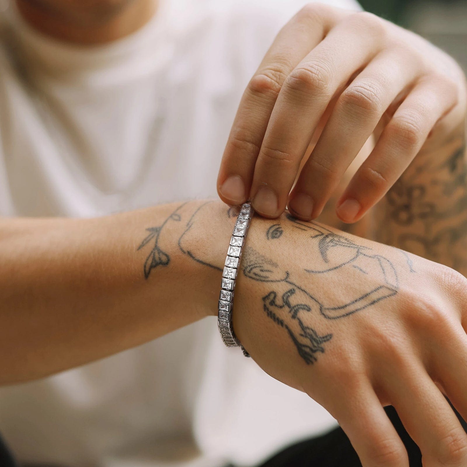 Tennis Bracelet Hip Hop Jewelry 5mm 14K Gold/White Gold