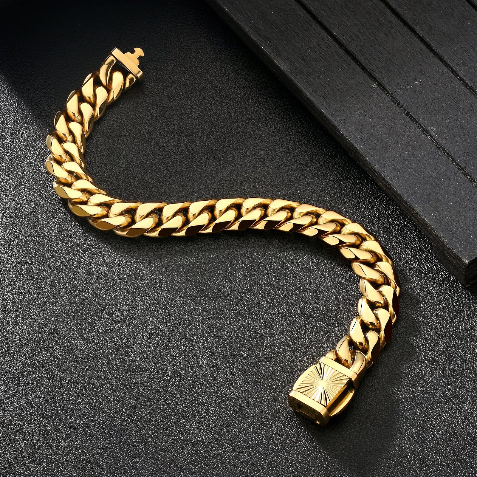 12mm Miami Cuban Link Bracelet Stainless Steel 6-Sided