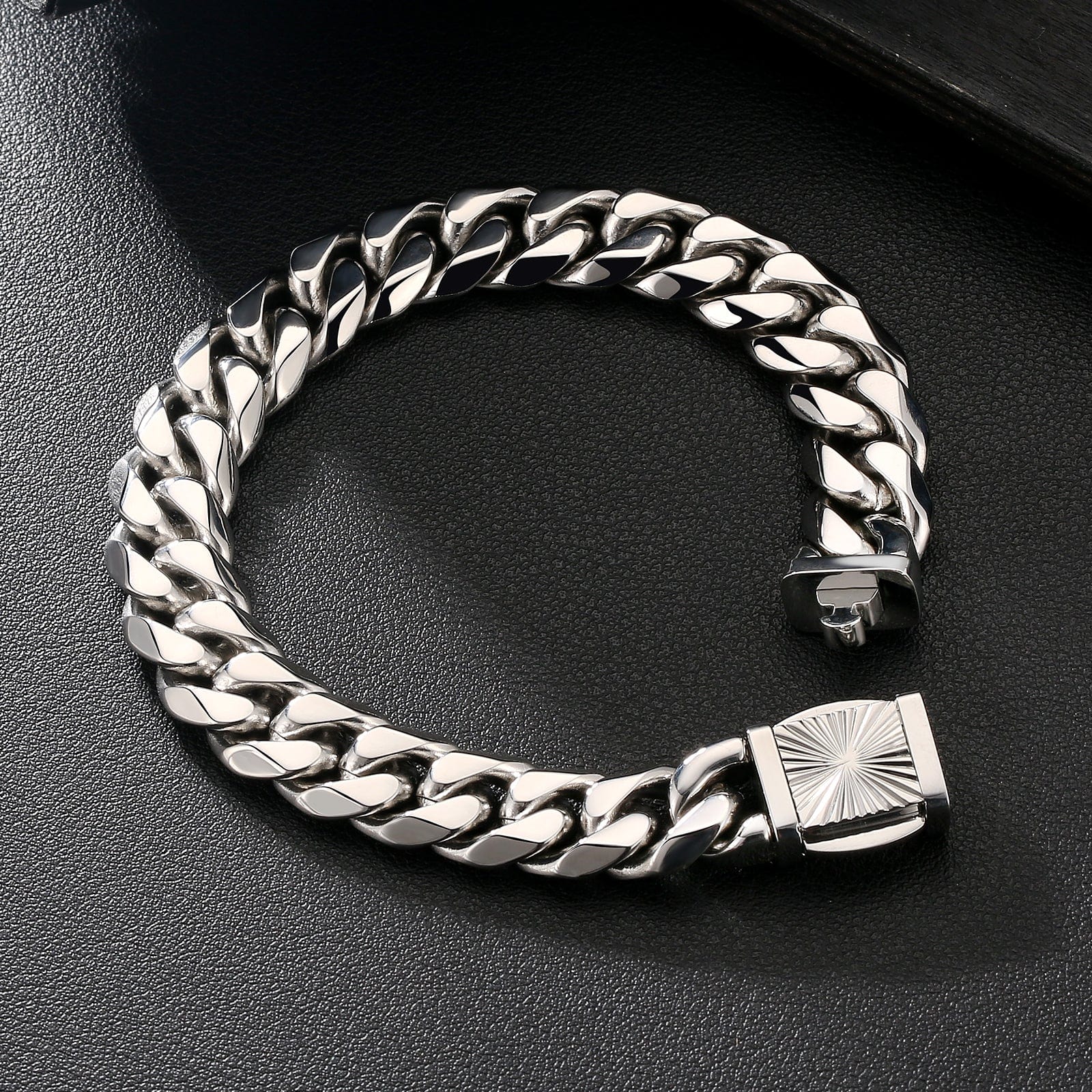 12mm Miami Cuban Link Bracelet Stainless Steel 6-Sided