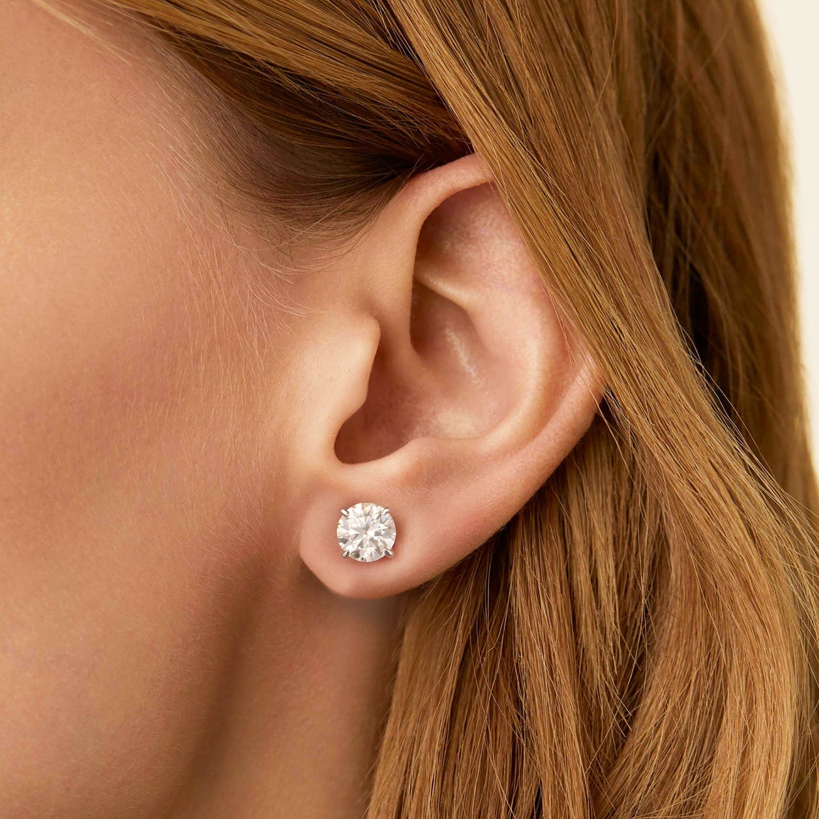 Earrings VVS1 Round 1.0 Carats *2 Excellent