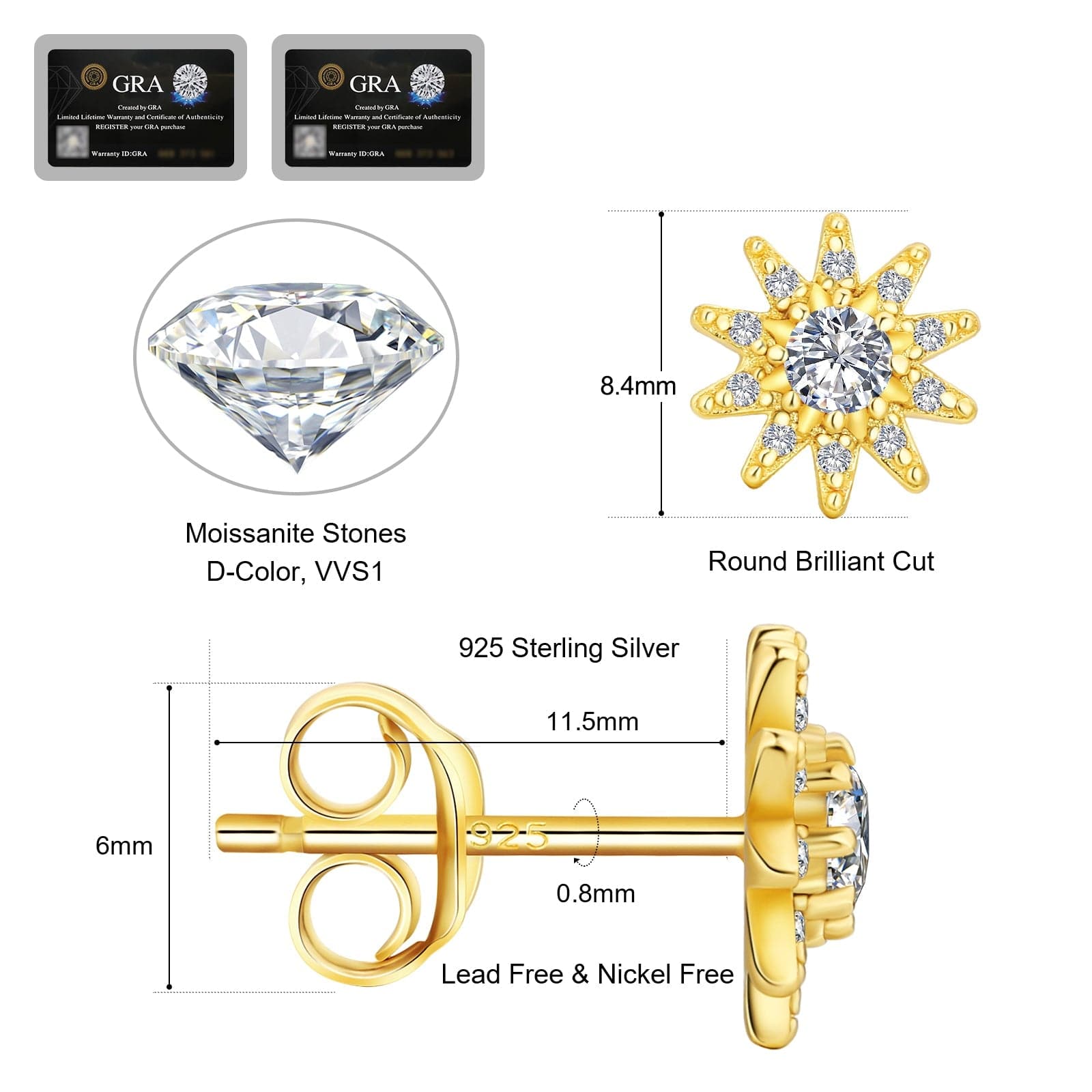 Earrings VVS1 Flower 0.4 Carats *2 Excellent Cut