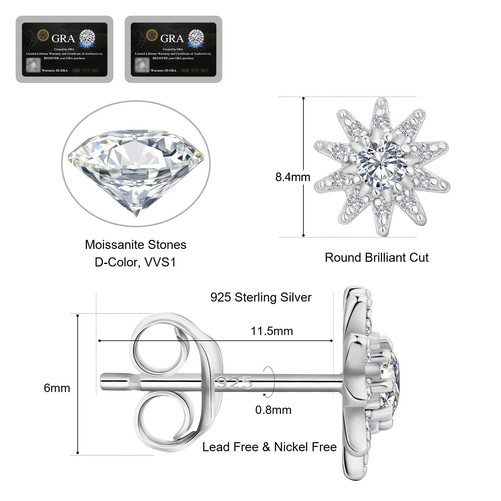 Earrings VVS1 Flower 0.4 Carats *2 Excellent Cut