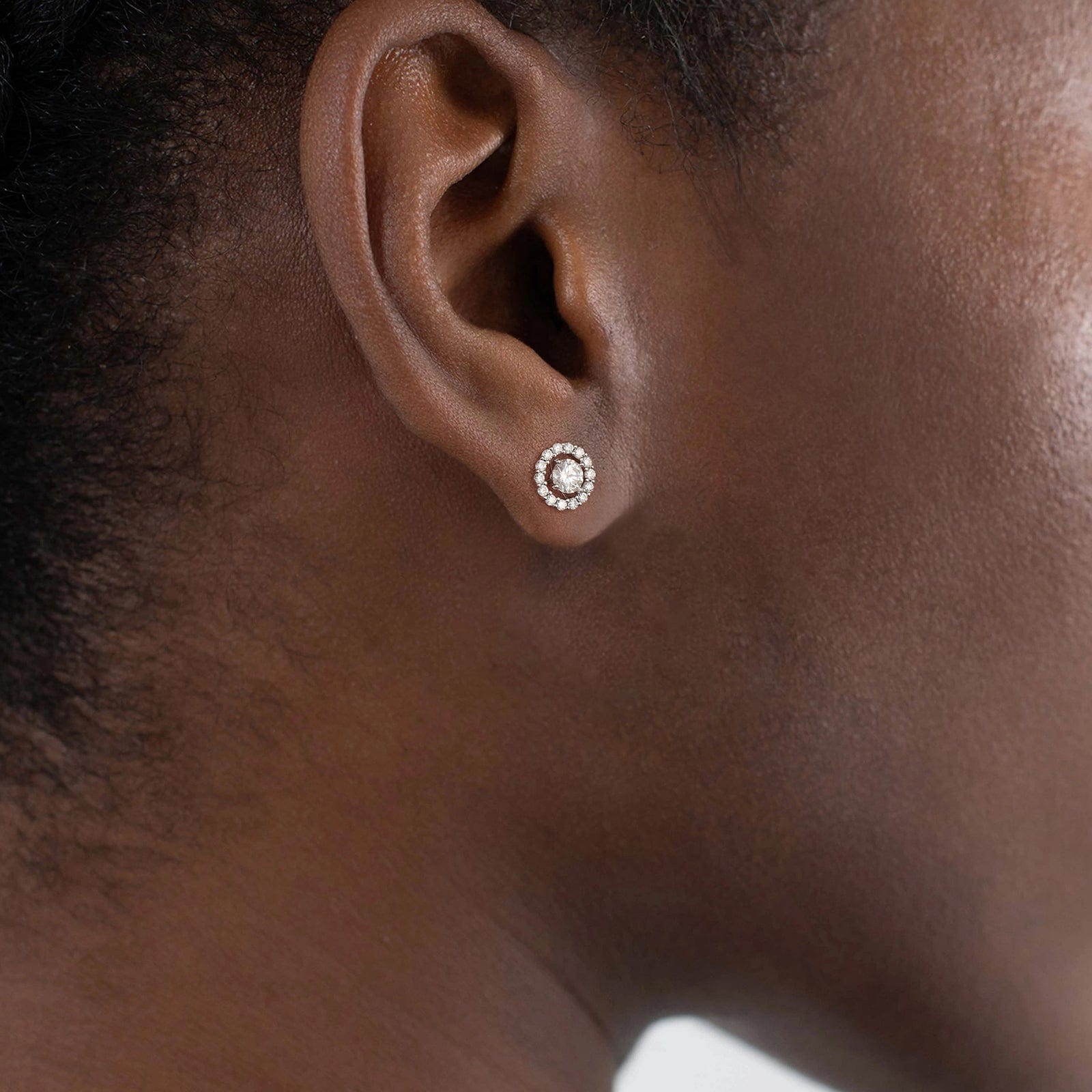 Moissanite Earrings VVS1 Round 0.5 Carats *2 Excellent Cut