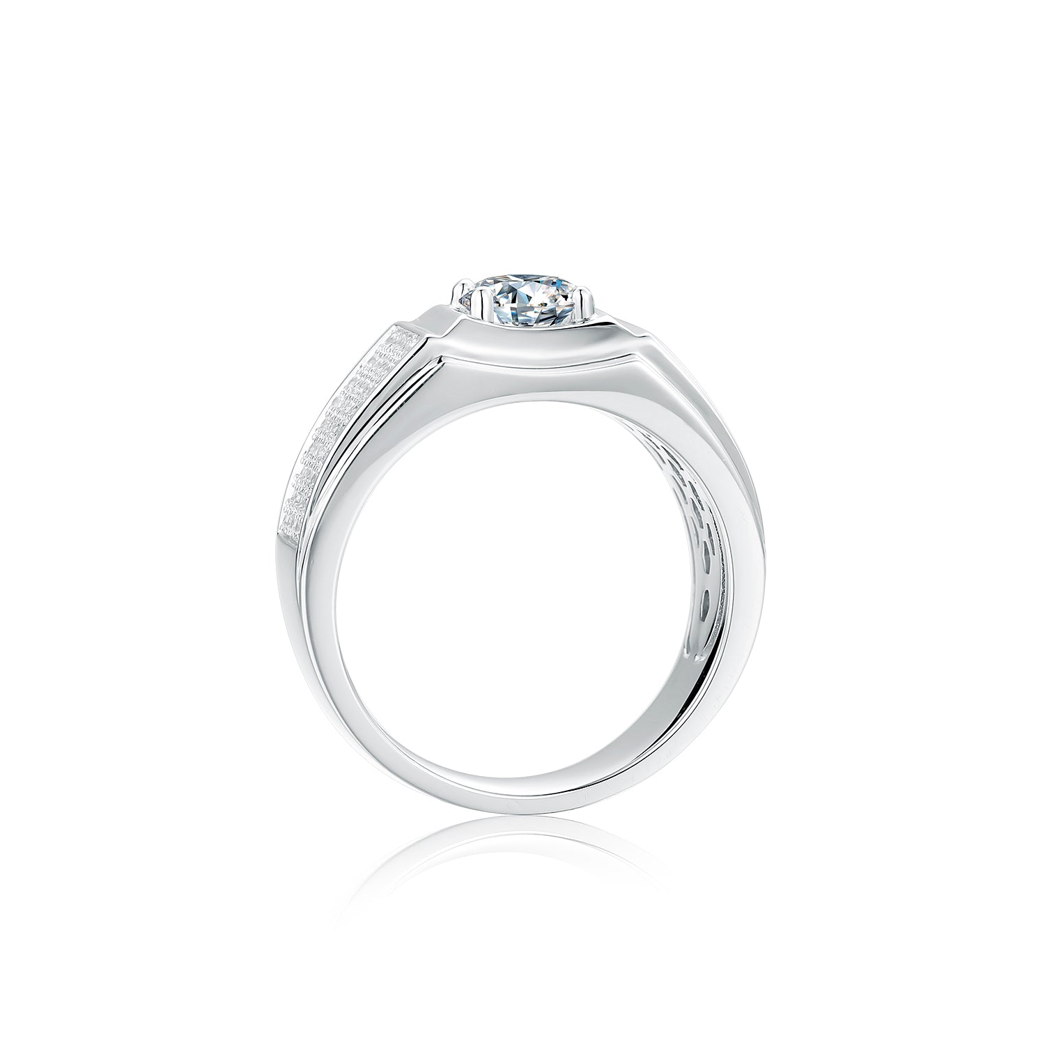 0.5/1.0/3.0 Carats VVS1 Custom Wholesale Moissanite Rings for Men ODM OEM