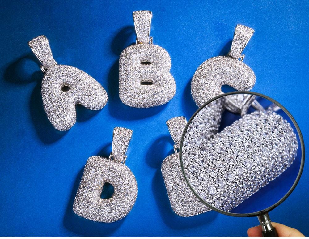 Wholesale Hip Hip Custom Pendants Letter Pendants Alphabet Name Pendant With Fire And Brilliance VVS Moissanite Lab Diamond Custom Design